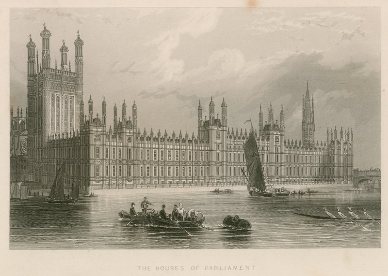 Budovy parlamentu, Westminsterský palác, Londýn od English School