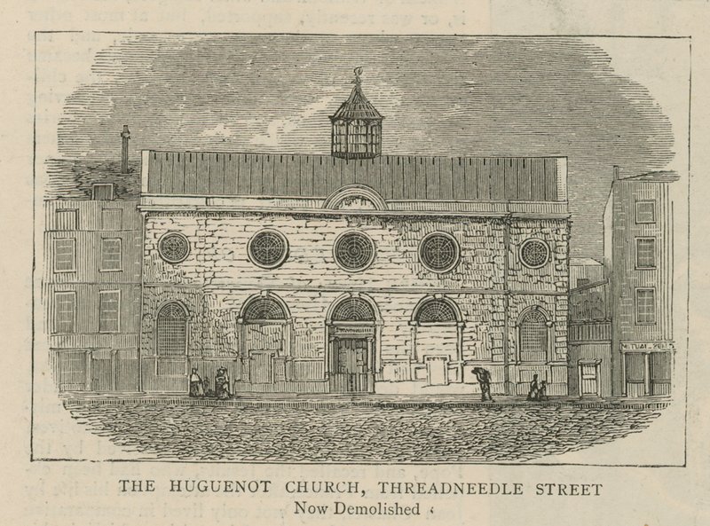 Hugenoti v Anglii: Hugenotská církev, Threadneedle Street od English School