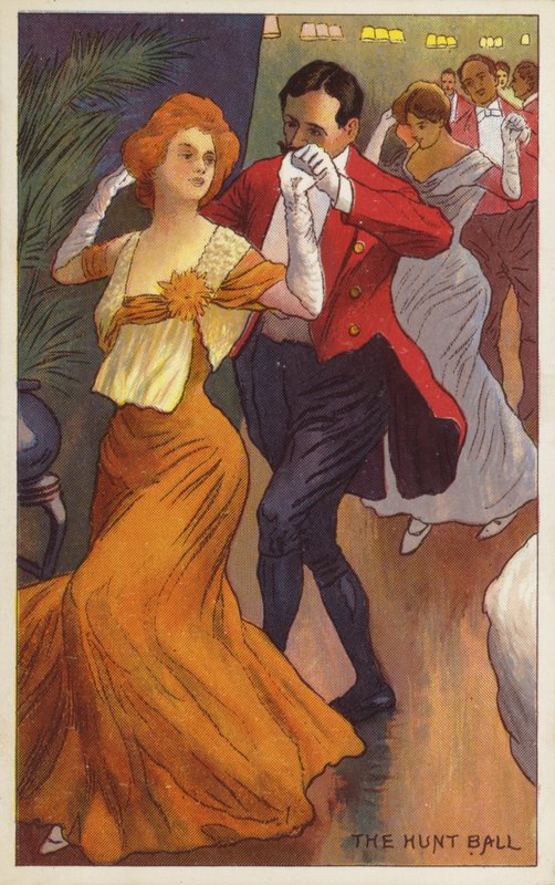 Lovecký ples (barevná litografie) od English School