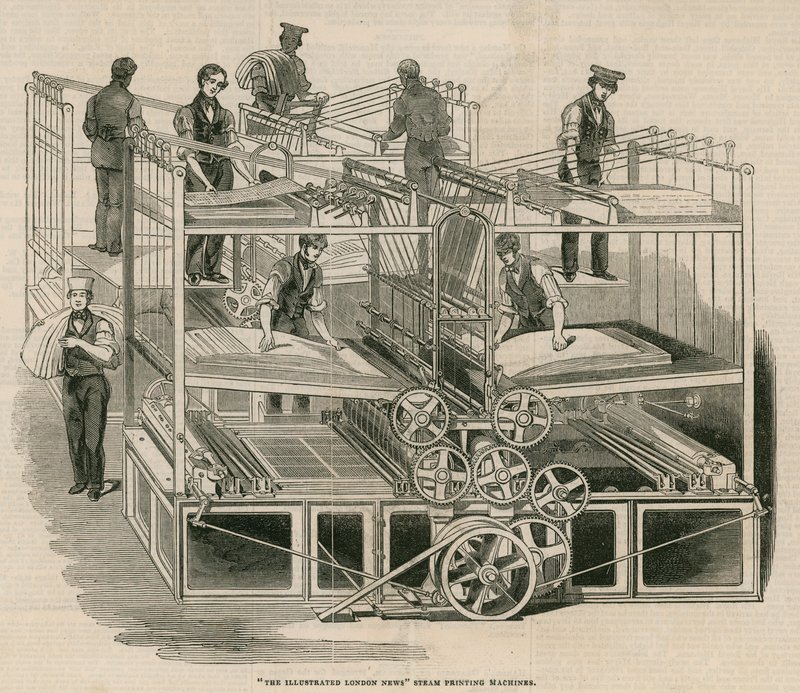 Parní tiskové stroje The Illustrated London News od English School