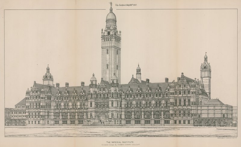 Imperial Institute: Přijatý návrh Thomase Edwarda Collcutta od English School