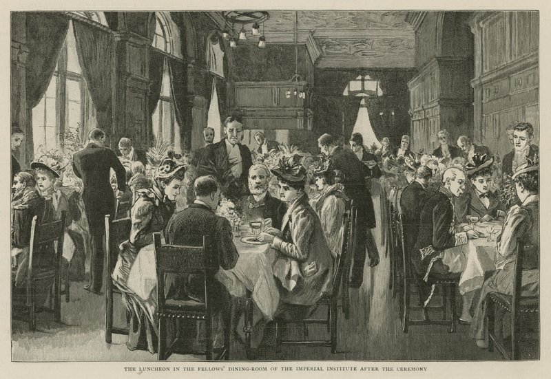 Imperial Institute: Oběd v jídelně Fellows po obřadu od English School