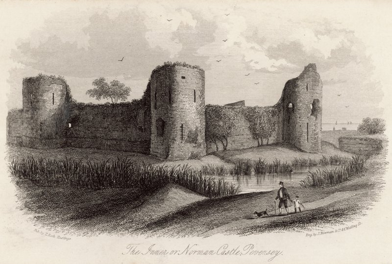 Vnitřní neboli normanský hrad v Pevensey od English School