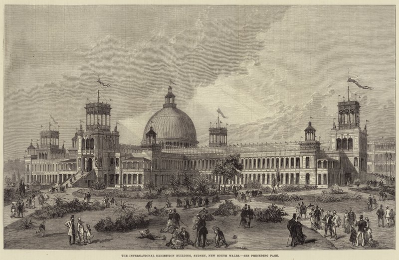 The International Exhibition Building, Sydney, New South Wales (rytina) od English School