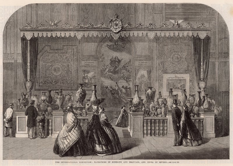 Mezinárodní výstava; Tapiserie z Gobelínů a Beauvais a Čína ze Sevres od English School