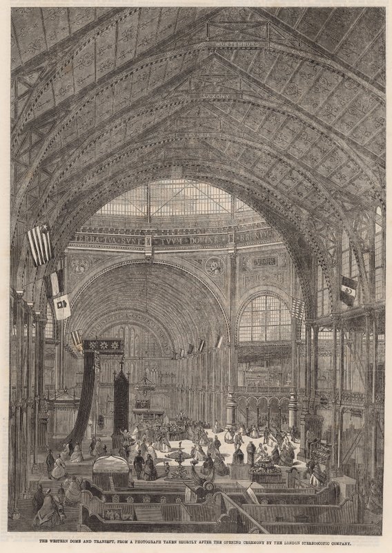 Mezinárodní výstava; Západní kupole a transept od English School