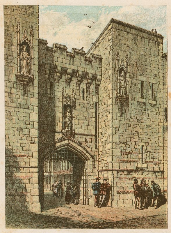 Mezinárodní výstava zdraví v South Kensington, 1884: stará anglická brána od English School