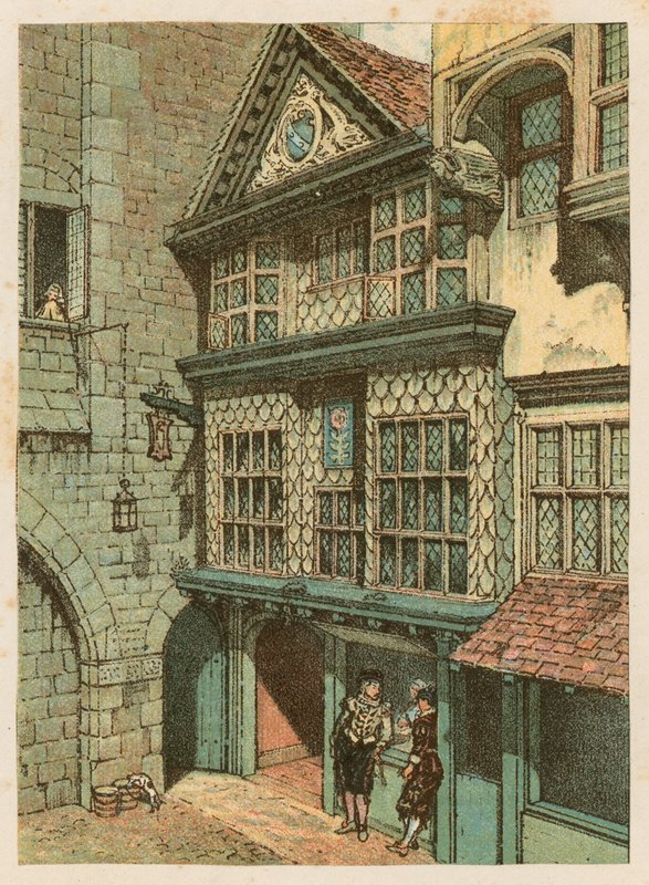 Mezinárodní výstava zdraví v South Kensington, 1884: stará londýnská ulice od English School