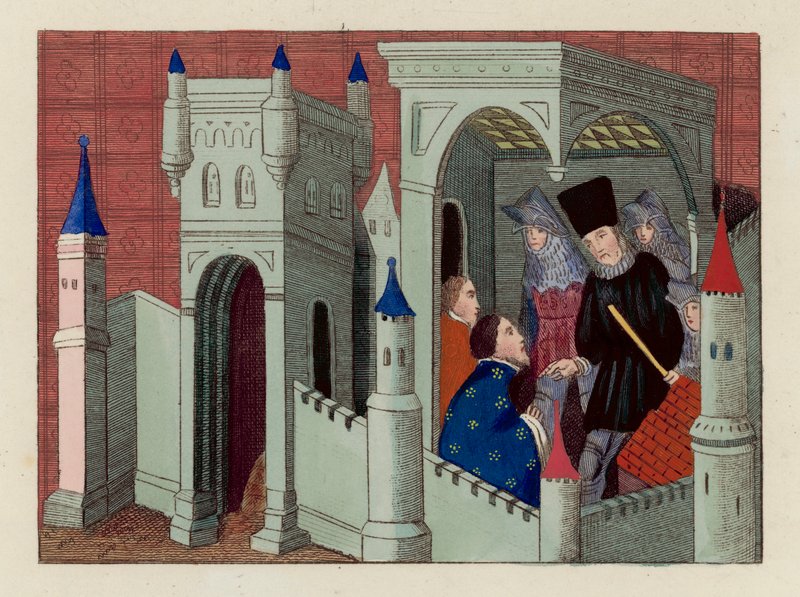 Rozhovor s vévodou Henrym (barevná rytina) od English School