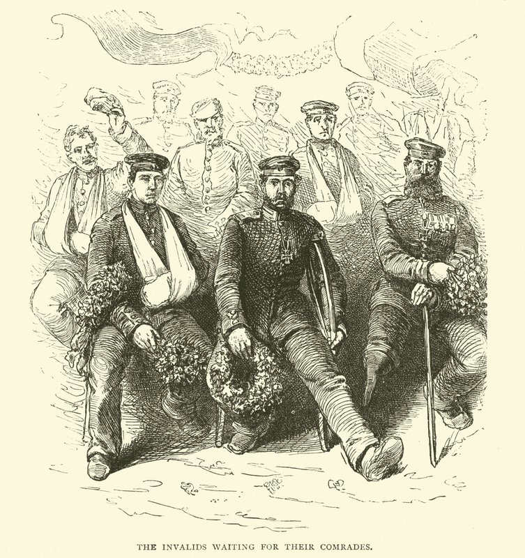 Invalidi čekající na své kamarády, 1871-2 od English School