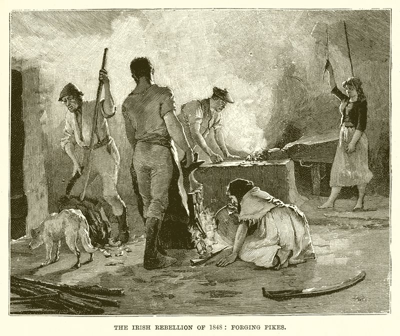 Irské povstání z roku 1848: Kování Pikes od English School
