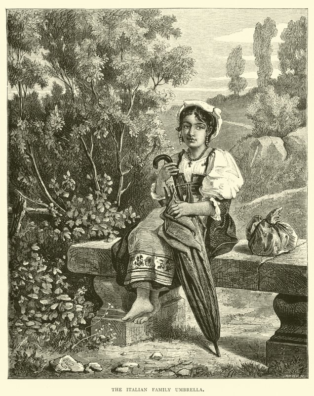 Italský rodinný deštník od English School