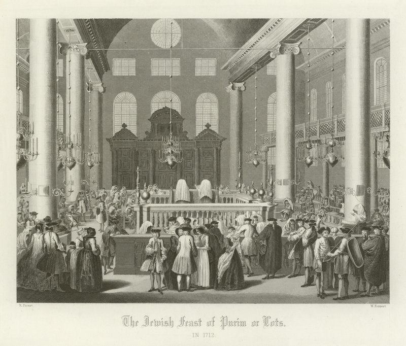 Židovský svátek Purim, neboli loty, 1712 od English School