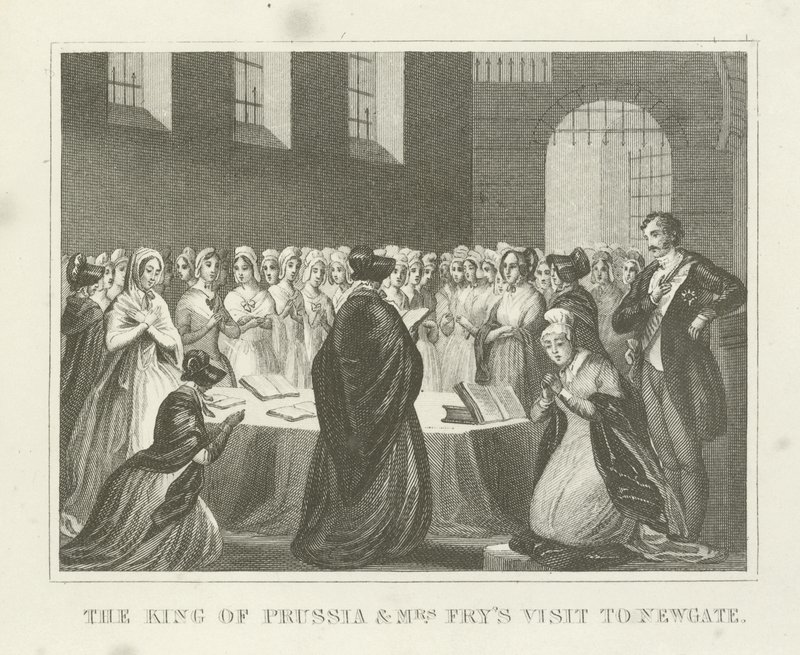 Pruský král a paní Frysová Návštěva v Newgate od English School