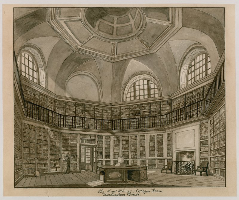 The Kings Library, Octagon Room, Buckinghamský palác (wc na papíře) od English School
