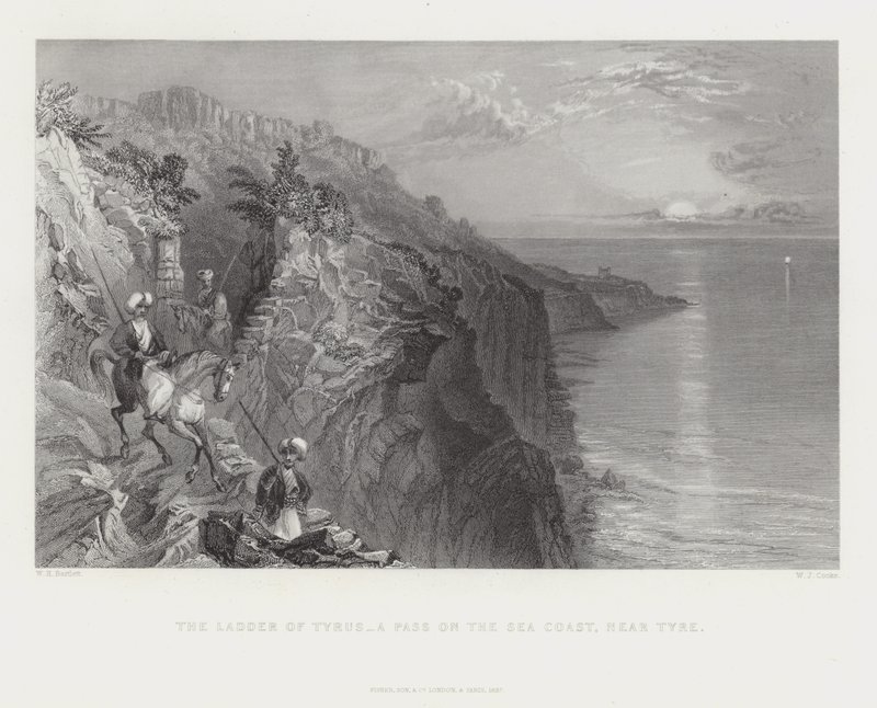 The Ladder of Tyrus - Pass na mořském pobřeží, poblíž Tyru od English School