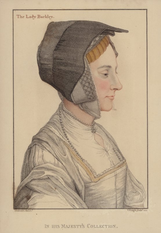 Lady Barkley (barevná rytina) od English School