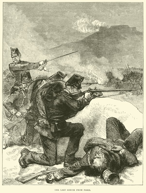 Poslední boj z Paříže, leden 1871 od English School