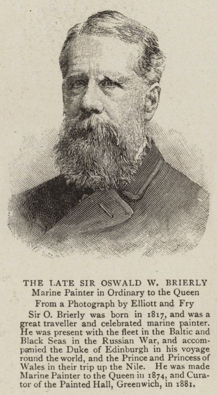 Zesnulý sir Oswald W Brierly (rytina) od English School