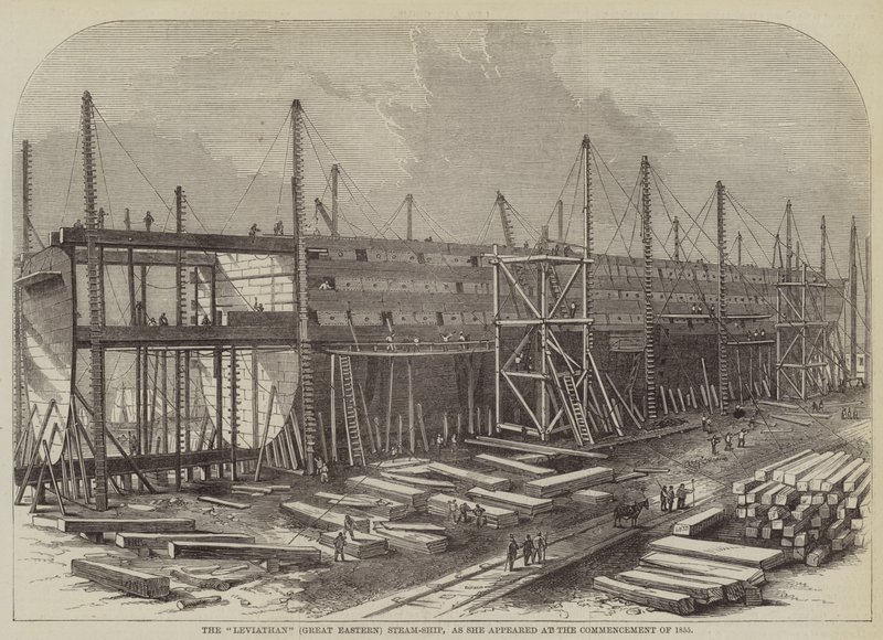 Parní loď "Leviathan" (Velký východní), jak se objevila na začátku roku 1855 (rytina) od English School