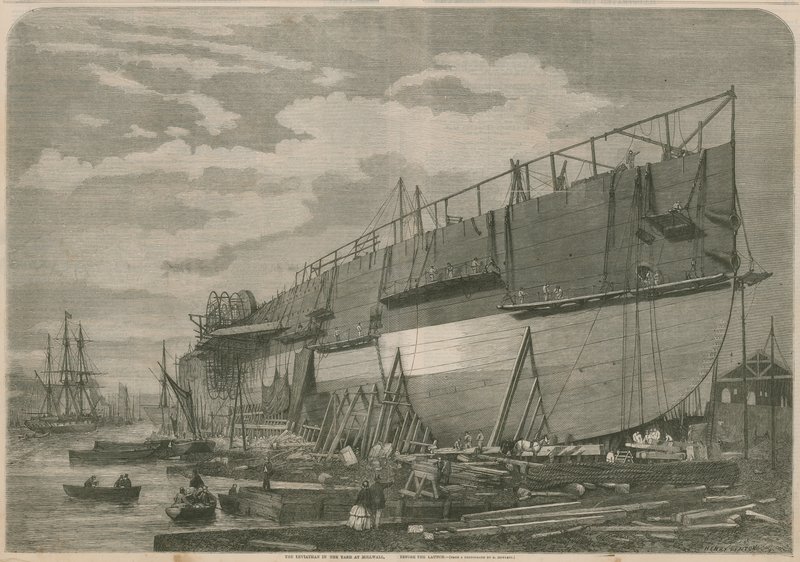 Leviathan na dvoře v Millwallu v Londýně před startem od English School