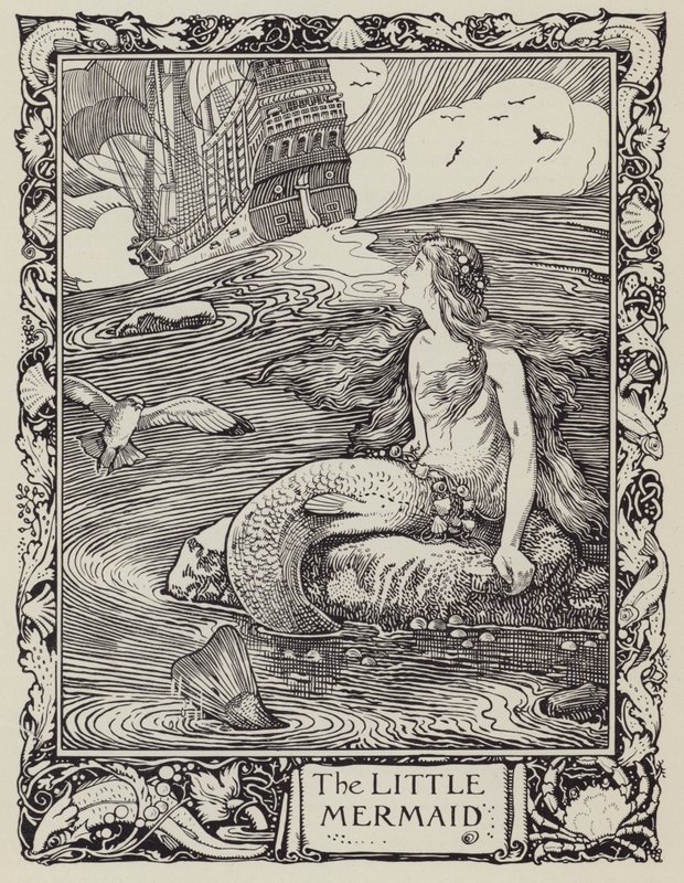 Malá mořská víla (litografie) od English School
