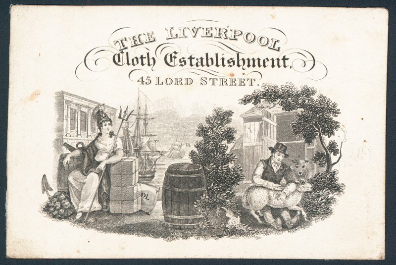 Liverpool Cloth Establishment, vizitka od English School