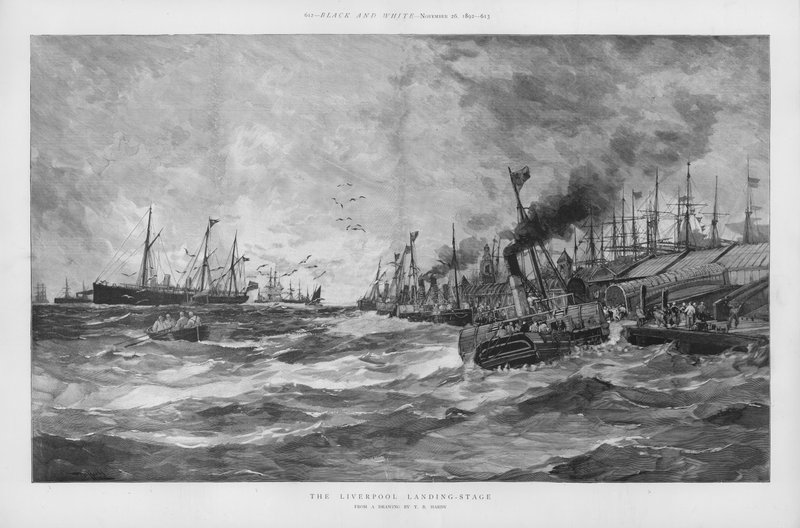 Liverpoolská přistávací plocha, Merseyside (litho) od English School