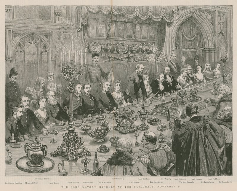 Banket lordů starostů v Guildhall, Londýn, 9. listopadu 1887 od English School