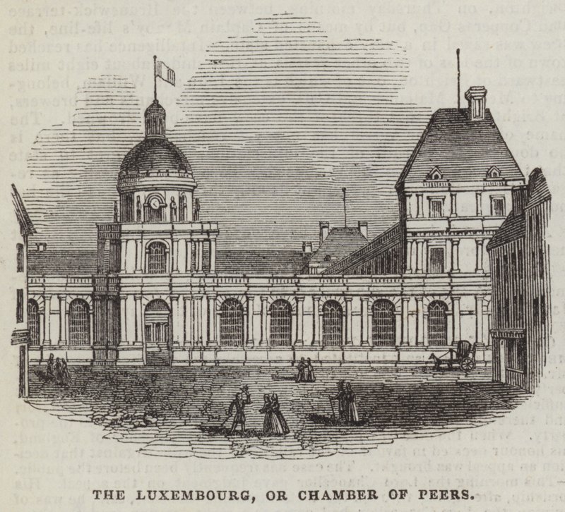 Lucembursko nebo komora Peers (rytina) od English School