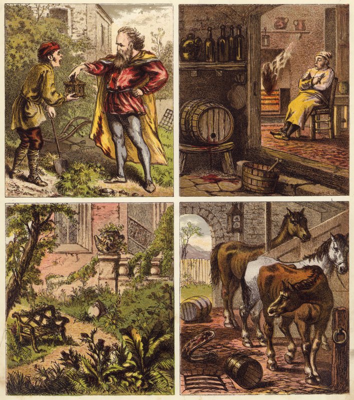 Kouzelná rakev (barevná litografie) od English School