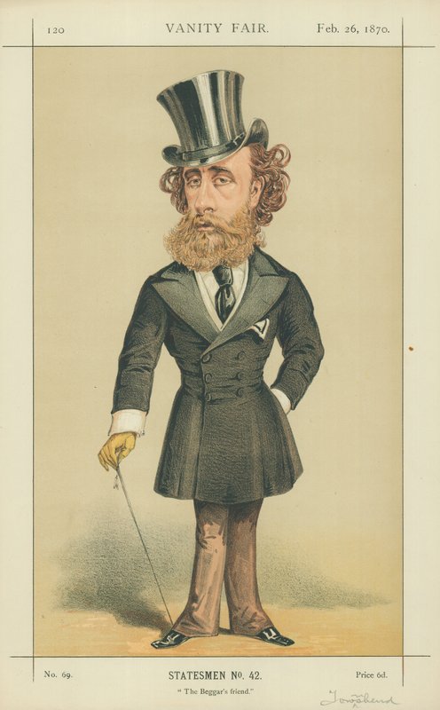 Marquis (John) Townshend, The Beggars Friend, 26. února 1870, karikatura Vanity Fair od English School