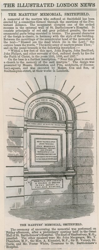 Památník mučedníků, Smithfield od English School