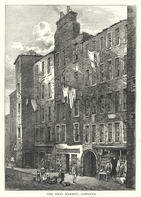 Trh s jídlem, Cowgate (rytina) od English School