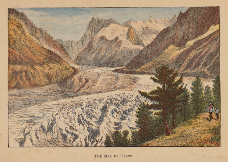 Mer de Glace (barevná litografie) od English School