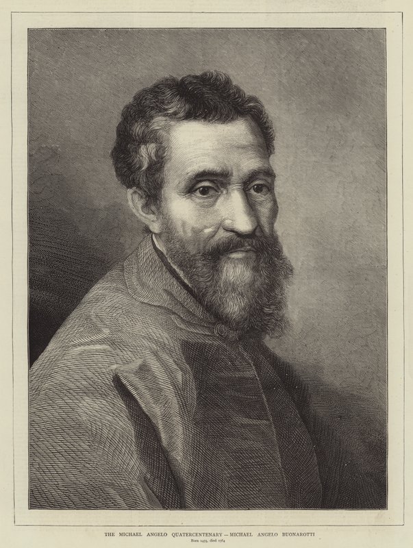 Michelangelo čtvrtstoletí, Michelangelo Buonarroti (rytina) od English School