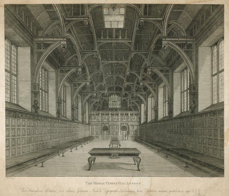 Sál Middle Temple Hall, Londýn od English School