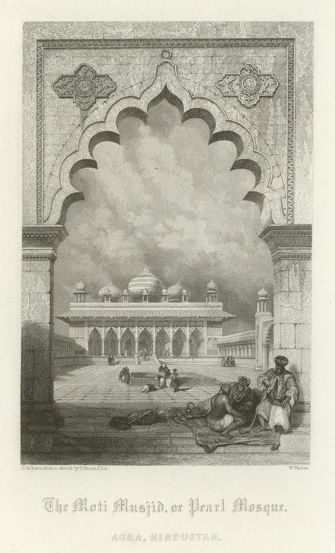 Moti Masjid, neboli Perlová mešita, Agra, Indie od English School