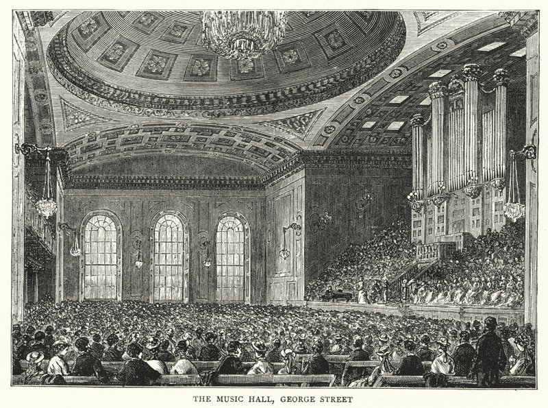 The Music Hall, George Street (rytina) od English School