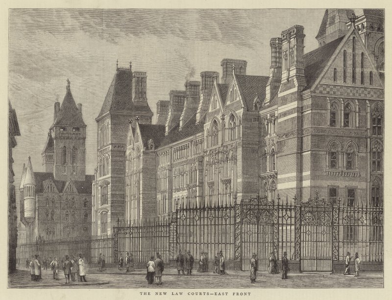 The New Law Courts, East Front (rytina) od English School