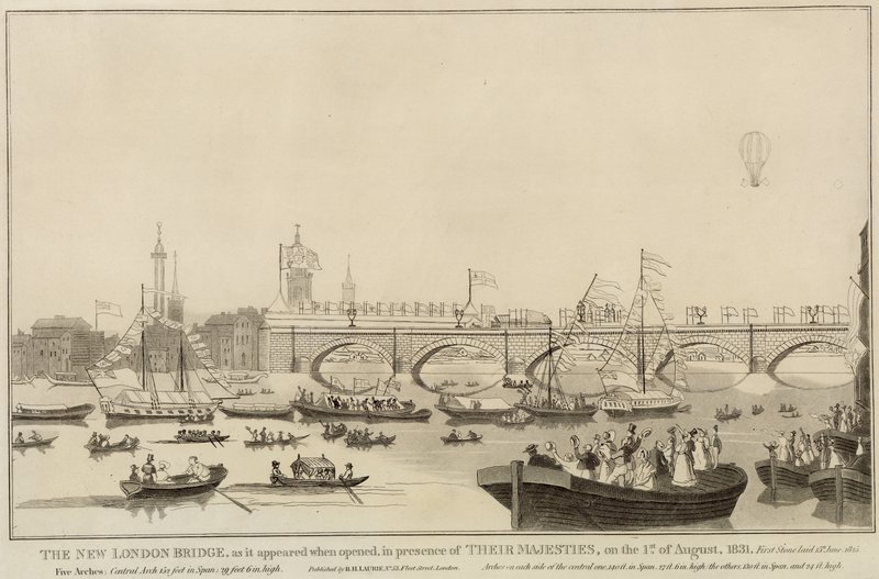 The New London Bridge, 1. srpna 1831 od English School