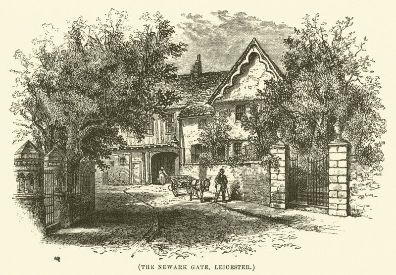 Newark Gate, Leicester (rytina) od English School