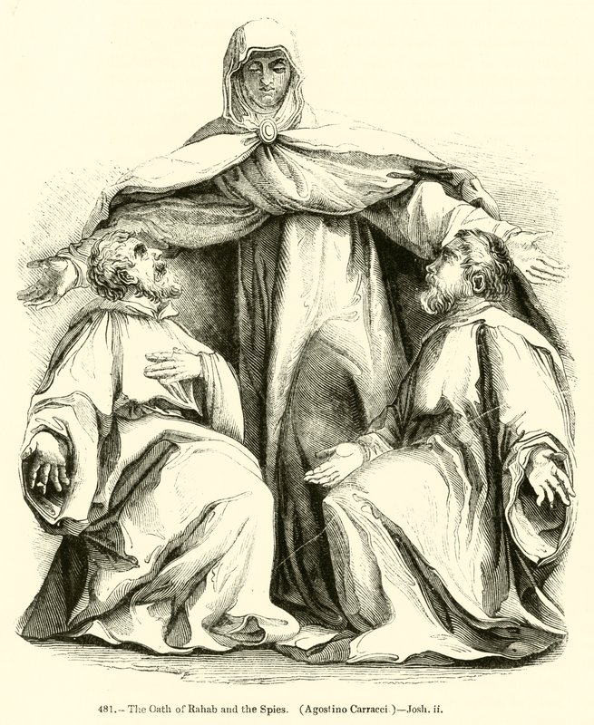 Přísaha Rahab a špiónů, Agostino Carracci, Joshua II (rytina) od English School