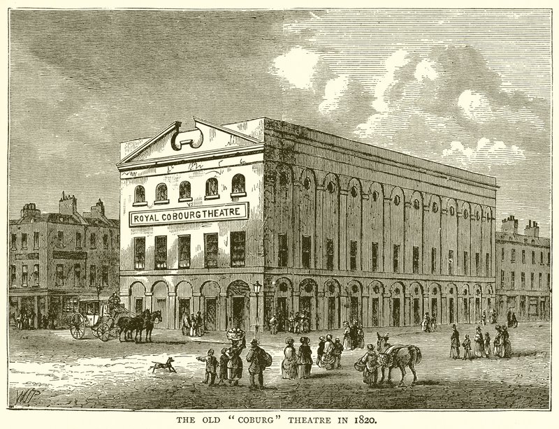 Staré Coburgovo divadlo v roce 1820 od English School