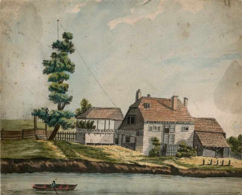 The Old Eel Pie House, Battersea (wc na papíře) od English School