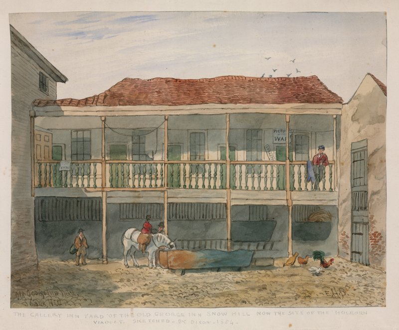 The Old George Inn, Snow Hill (wc na papíře) od English School