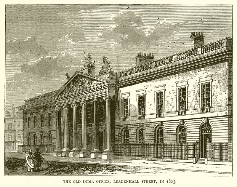Old India Office, Leadenhall Street, v roce 1803 od English School