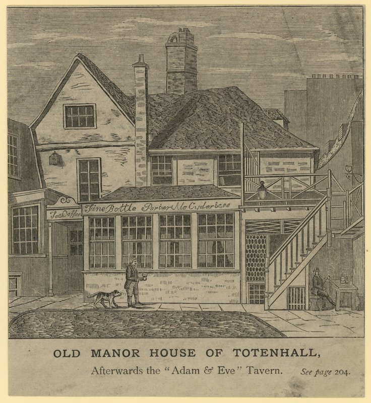 Old Manor House of Totenhall, později Adam and Eve Tavern, Londýn od English School