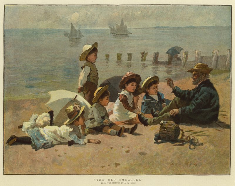 Starý pašerák (barevná litografie) od English School