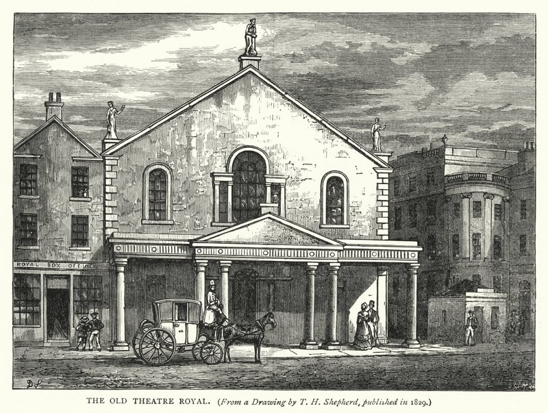 The Old Theatre Royal (rytina) od English School